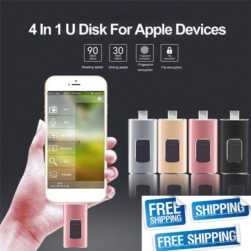High Speed 4 in 1 OTG USB Flash Drive 2.0 3.0 for Android Cell Phone Micro USB Type C Iphone Lightning