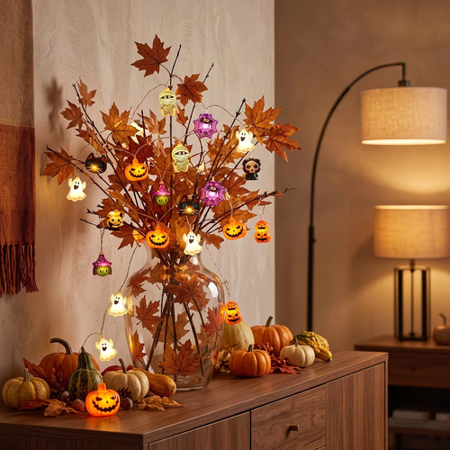 3-Meter 20-LED Halloween String Lights (8 Modes, USB-Powered) – Suitable for Halloween and Autumn Harvest Decor