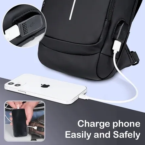 Anti-theft sports bag with USB charging secure, practical, and lightweight perfect for travel, commuting, and outdoor activities.
