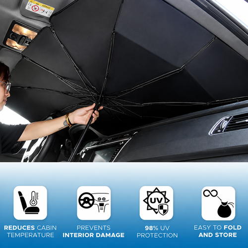 Universal Foldable Car Windshield Sunshade Front Window Sun Protection for SUV Sedan and Van Summer Heat Shield Auto Sun Visor