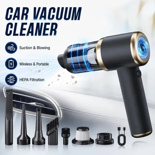 Handheld Car Vacuum Cleaner  Cordless Portable 2 in 1 Air Duster and Vacuum