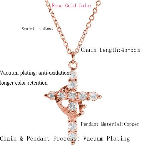 Light Luxury Crown Cross Necklace Jeus Bible Diamond Zircon Safety Prayer Pendant Necklace Jewelry Women Gift