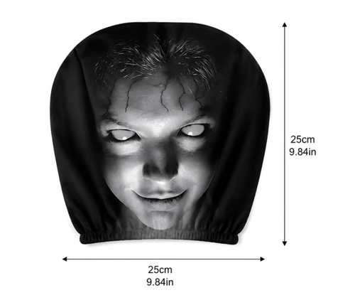 Halloween Themed Car Headrest Cover Universal Cars Elastic Printed Protector Novelty Head Cover Funny Car Interior Accessory