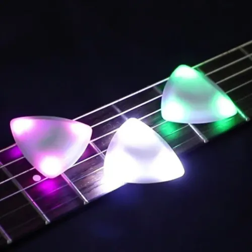LED Luminous Guitar Pick - ABS Electric Guitar Picks with Three-Color Light Options