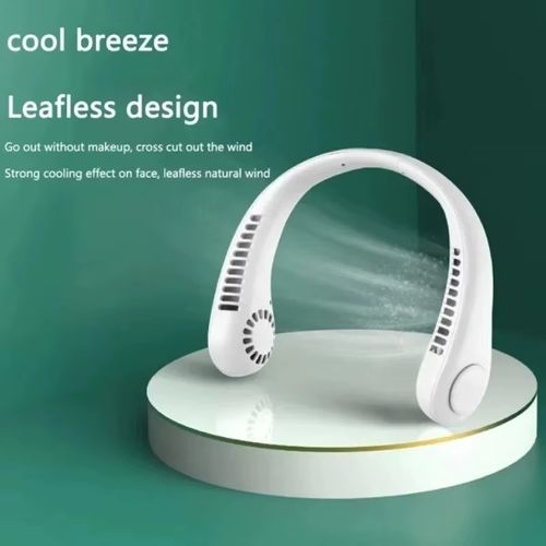 Summer portable mini home air-cooled neck hanging fan Outdoor sports, running, travel bladeless, wearable USB neck Stra ﻿