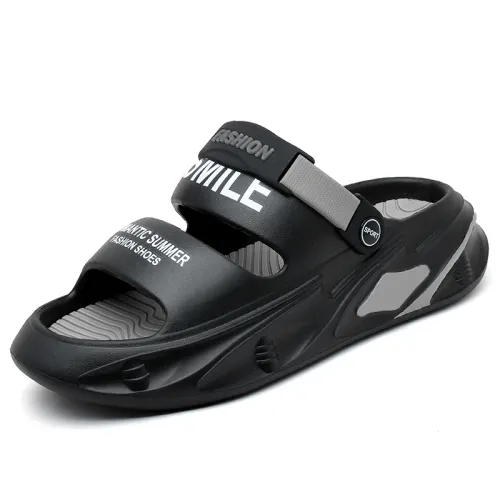 New Summer Fashion Sandals Men's Non-Slip Outdoor Beach Slides Soft Comfortable EVA Sandals Women's Casual Home Slippers