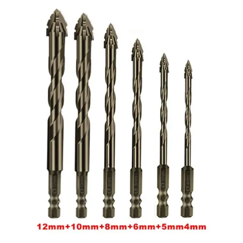 Serrated Drill Bits Set High Strength Special Serrated Twist Bits 3-12mm For Concrete Tile Glass Drilling Tools Set