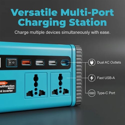 Multifunction Intelligent Inverter Converter Portable DC 21V To AC 180V-220V Battery Inverter For Makita 18V Battery(No Battery)
