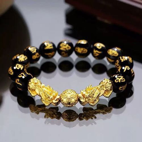 Premium 3D Obsidian Pixiu Bracelet — Attracts Wealth and Turns Fortune