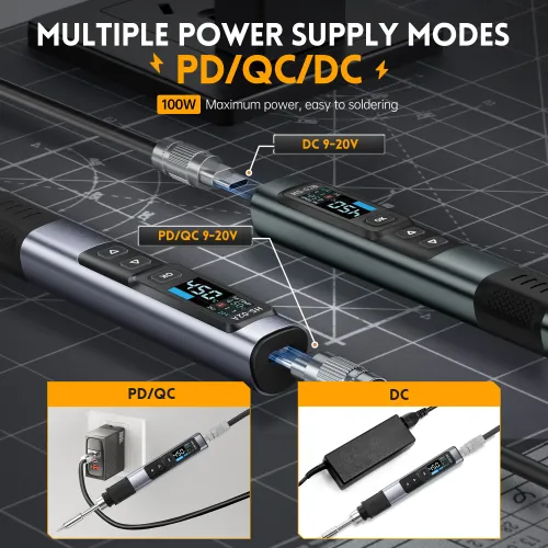 HS-02 Protable Heat Toolbox Kit 100W Power Adjustable Temperature Quick Heating Repair Equipment 100-450℃ for DIY Repair