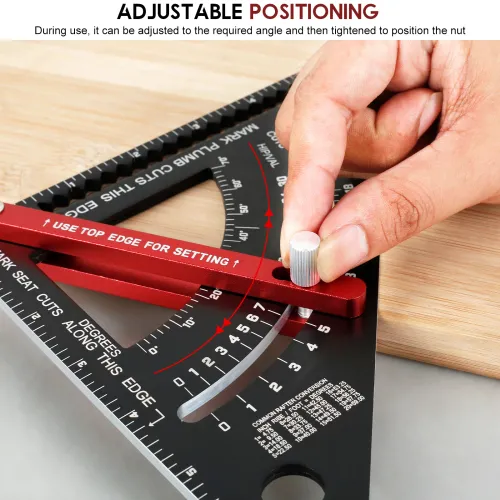 7-inch woodworking triangle ruler adjustable and multifunctional
