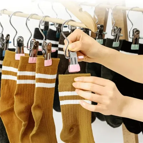 Stainless Steel Clothespins Laundry Clothes Pegs Hook Portable Hanging Clothes Clip Pants Socks Storage Clip