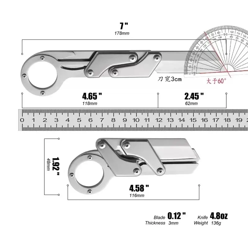 Stainless steel claw folding portable mechanical arm blade
