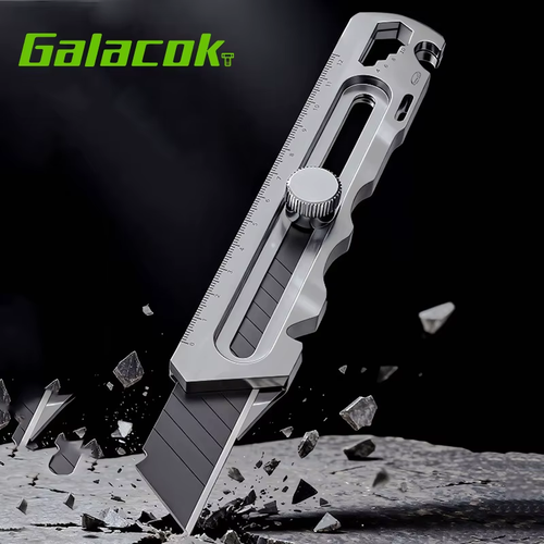 Stainless Steel Utility Knife 6 In 1 Multi Function Opener Retractable Box Cutter Portable Office Home Courier Unboxing Knifes