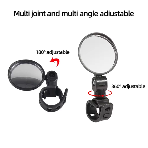 6pcs 8cm Diameter Rearview Mirror for Motorcycles, E-bikes, and Bicycles – Adjustable 360° Rotating Wide-Angle Handlebar Mirror