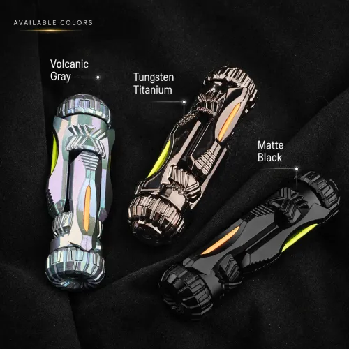 One Touch Fire Eject Mini Stress Relief Launcher Alloy Toy Gun with Target Shell Plastic Bullets UV Flashlight Fidget Spinner