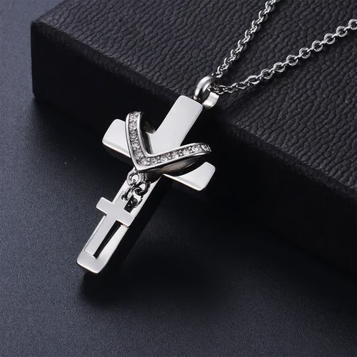 CROSS PENDANT FOR ASHES HOLY WATER