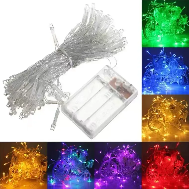100pcs 10m Christmas Lights Waterproof Battery Led String Lights Christmas Decorations For Home Batteries not included