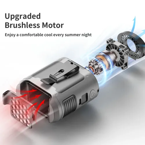 Portable Waist Fan Hanging Neck Fan 100 Speed Strong Wind with LED Lighting for Sports Courier Outdoor Working