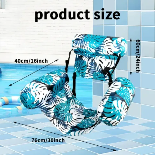 1 PC Inflatable Floating Lounger for Adult,Portable Pool Float Chair,Foldable Recliner for Swimming Pool,Lake,Beach Summer Relaxation