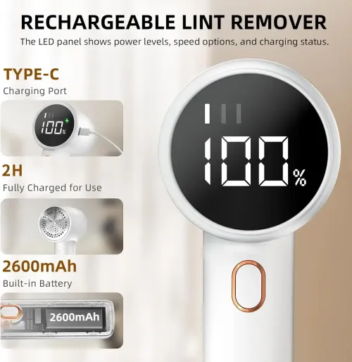 Fabric shaver rechargeable lint remover electric portable jumper remover LED displayRemoves pilling for clothes furniture sofas