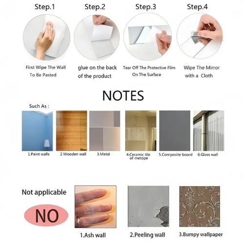 Unbreakable Acrylic Mirror – Self-Adhesive (27×17 cm)