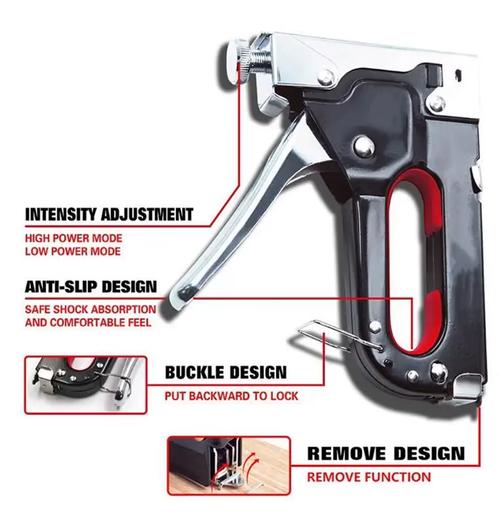 4-in-1 Manual Nail Gun Tool Heavy Duty and 800Pcs Staples for DIY Home