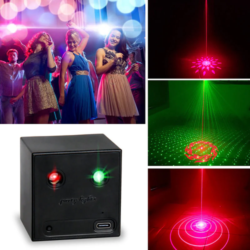 Rechargeable and portable RGB laser party lighting