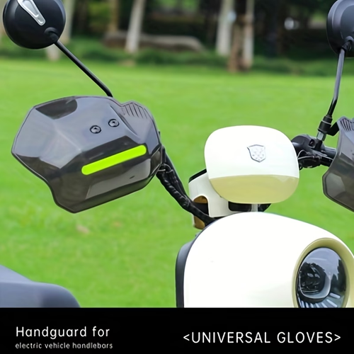 1 Pair of Universal Motorcycle Handguards - Waterproof & Windproof Handlebar Protectors with Reflective Strips
