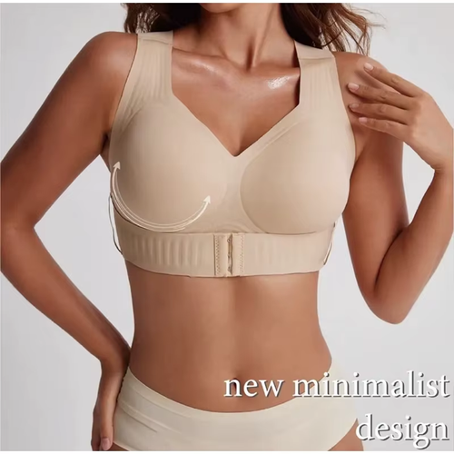 Women Posture Corrector Bra（Front Closure Wireless Support Bra with Cross-Back Design and Push Up Fit）