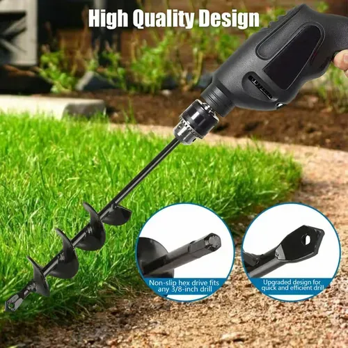 Easy Gardening Auger Spiral Drill Bit 2piece