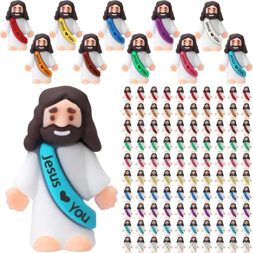 20pcs Little Jesus Figures Jesus Loves You Mini Jesus Figures Hide and Seek Religious Party