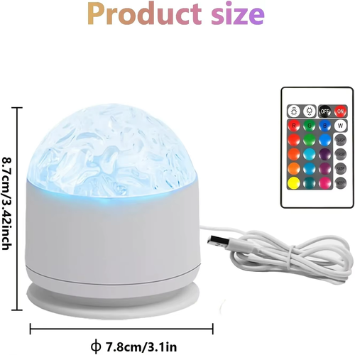 16-Color LED Projection Night Light (with Remote Control) – Decorative Ambient Projection Light for Parties suitable for Bar Parties, Bathrooms, and Bedrooms