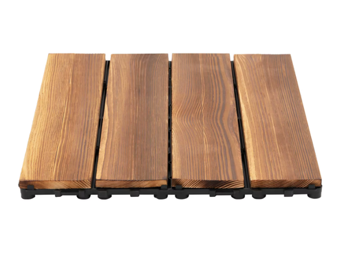 10 Pcs Patio Deck Tiles Wood Plastic Composite Interlocking Decking Tiles for Indoor & Outdoor Waterproof Brown