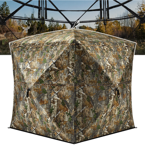 Vis Series See Through Hunting Blind, Pop Up Ground Deer Blind(Accommodates 2–3 people)