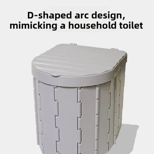 Foldable Portable Camping Toilet With Lid Mobile Emergency Travel Car Commode