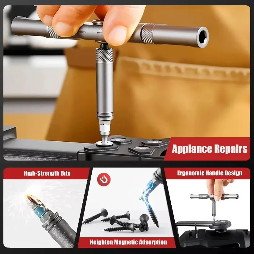 24in1 Multifunction Ratchet Screwdriver Set Multi Magnetic Bits Mini Repair Tool Kit Household Tool For PC & Desk Etc.