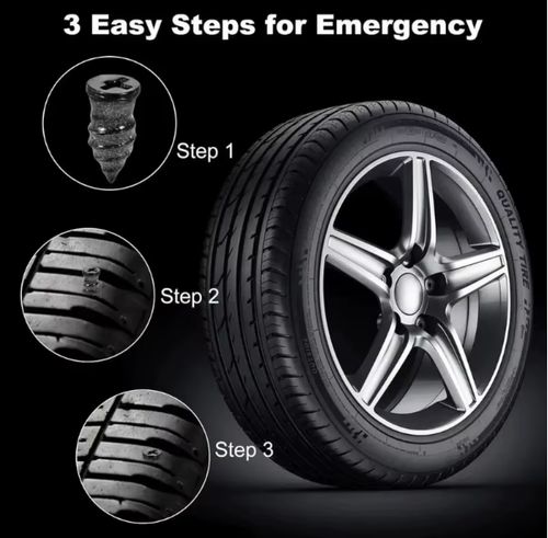60pcs Puncture Repair Kit for Car Vacuum Tire Repair Screws Tire Rubber Screw Nails+ Tool Set