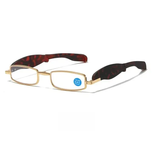 Folding Reading Glasses 360 Degree Rotating Anti Blue Light For Men And Women Small Portable HD Comfortable Prescription Glasses