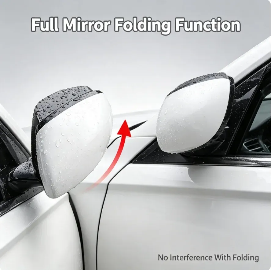 4PCS Car Blind Spot Mirrors with Rain Shield Universal Side Mirror Waterproof Cover Wide Angle Rearview Mirror Visibility Safety