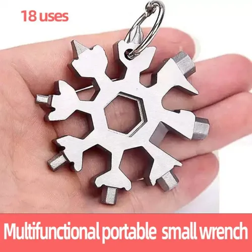 2PCS Multifunctional Snowflake Wrench Tool Steel Octagonal Hexagon Portable 18 in One Mini Universal Wrench