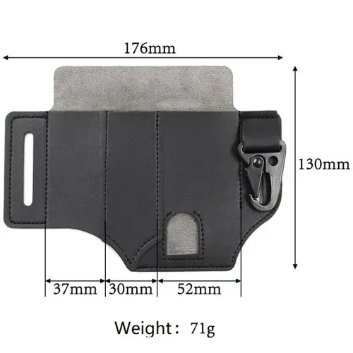 Tactical Multi Tool Belt Leather Bag Portable Tool Storage Bag Holster Outdoor Camping Hunting Waist Leather Pocket