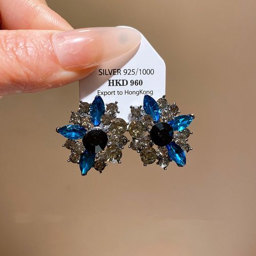 Luminous Blossoms: Silver Filigree & Diamond-Dust Earrings