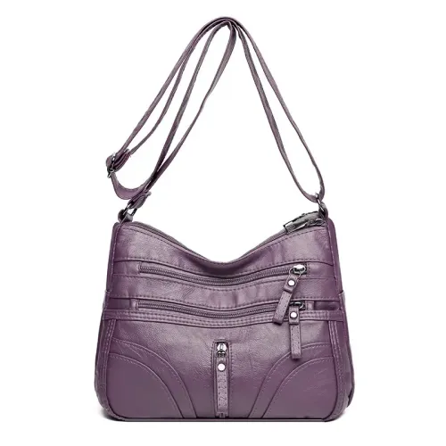 New fashionable soft leather women's crossbody bag, large capacity shoulder bag, multifunctional