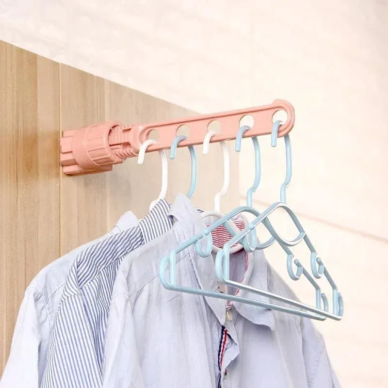3PCS Folding Wall Mount Clothes Hanger Wall Mounted 5-Hole Hanger Punch-Free Bathroom Space Saving Clothes Hangers 5-Hole Drying Rack