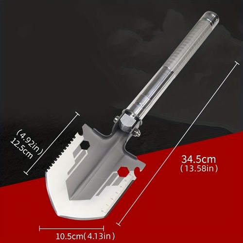 Multifunctional folding shovel essential for outdoor survival, camping, gardening and fishing