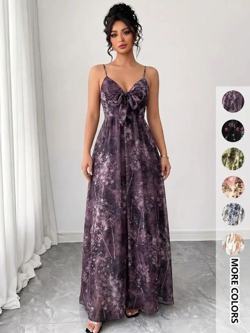 New Western-style printed camisole maxi dress—a breezy, flowy dress perfect for summer vacations.
