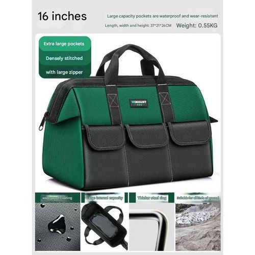 13 16 18 - inch tool bag, strong and multifunctional 1680D Oxford cloth electrician bag, multi-pocket anti-fall storage bag