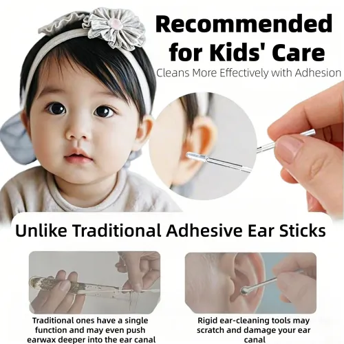 Stickable Sticky Ear Stick Ear Cleanser Soft Silicone Removal Tool for Men, Women and Children