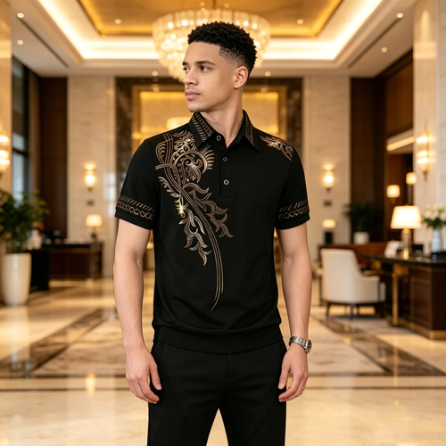 Gold high-end fashion T-shirt